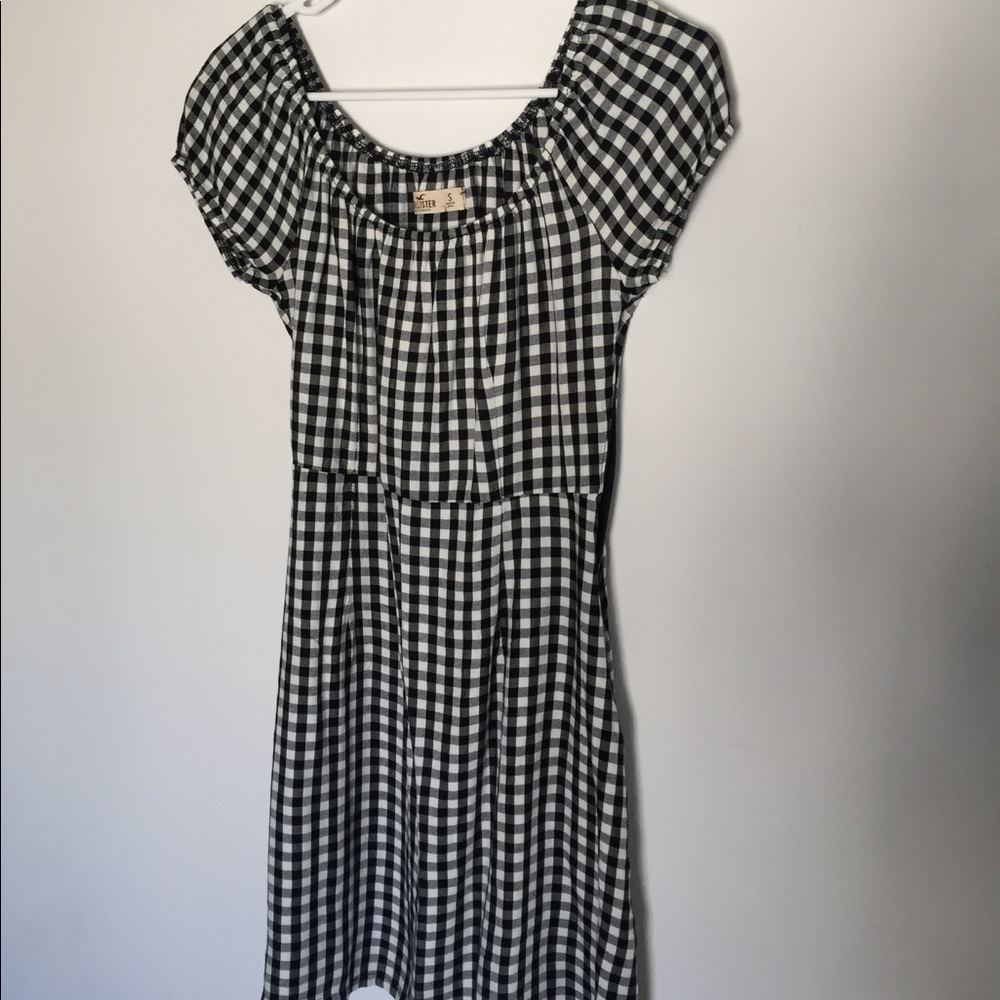 Gingham Off The Shoulder Dress
